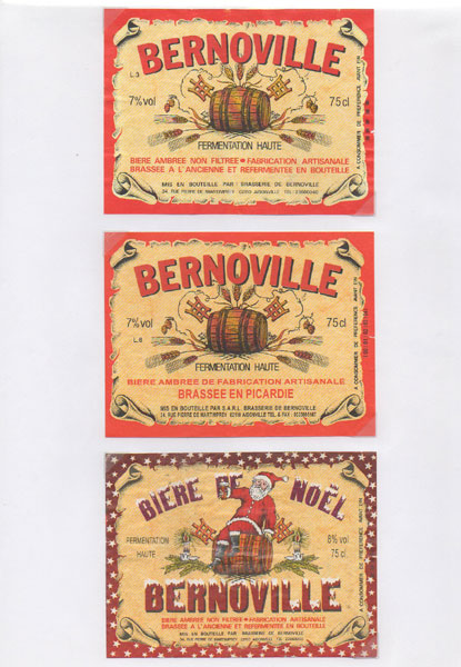 étiquettes brasserie de Bernoville