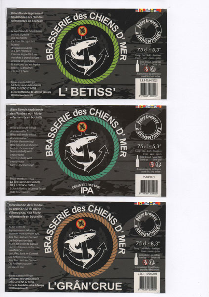 étiquettes de la collection