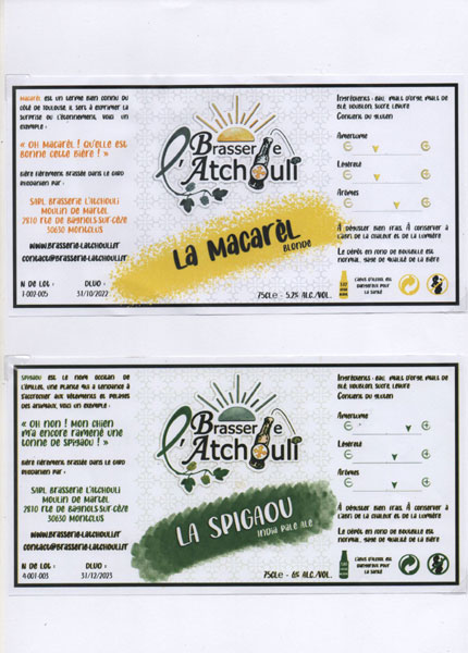 étiquettes de la collection