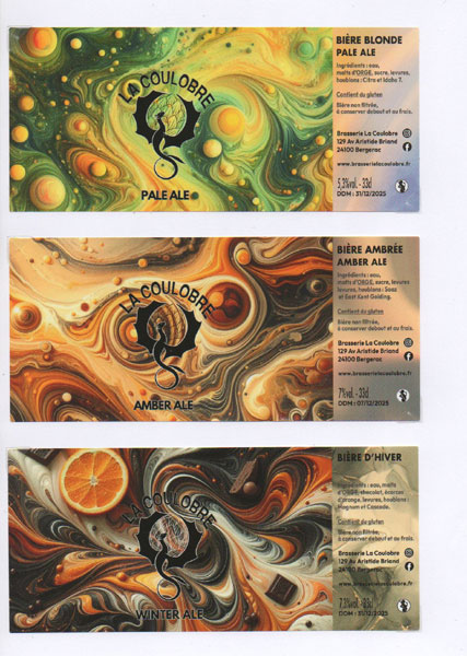 étiquettes de la collection