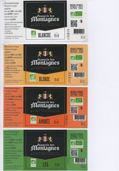 étiquettes de la collection