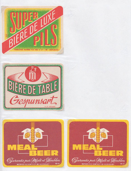 étiquettes de la collection