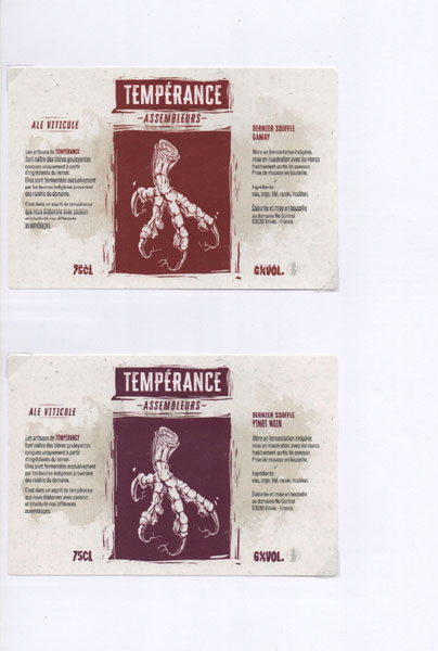 étiquettes de la collection